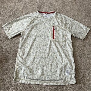 Topo Designs River Short Sleeve Shirt White Terrazzo Men’s Size Medium
